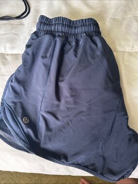 lululemon navy blue drawstring shorts